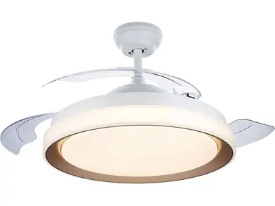 Ventilador de techo Philips Bliss LED con mando - 80W, luz cálida a fría, 510mm, blanco y dorado